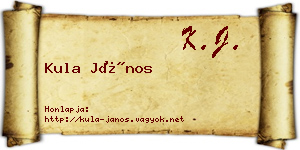 Kula János névjegykártya